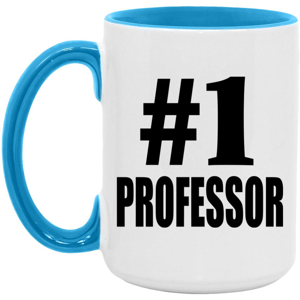 Number One #1 Professor - 15oz Accent Mug Blue