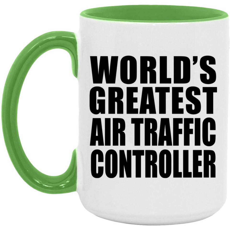 World's Greatest Air Traffic Controller - 15oz Accent Mug Green