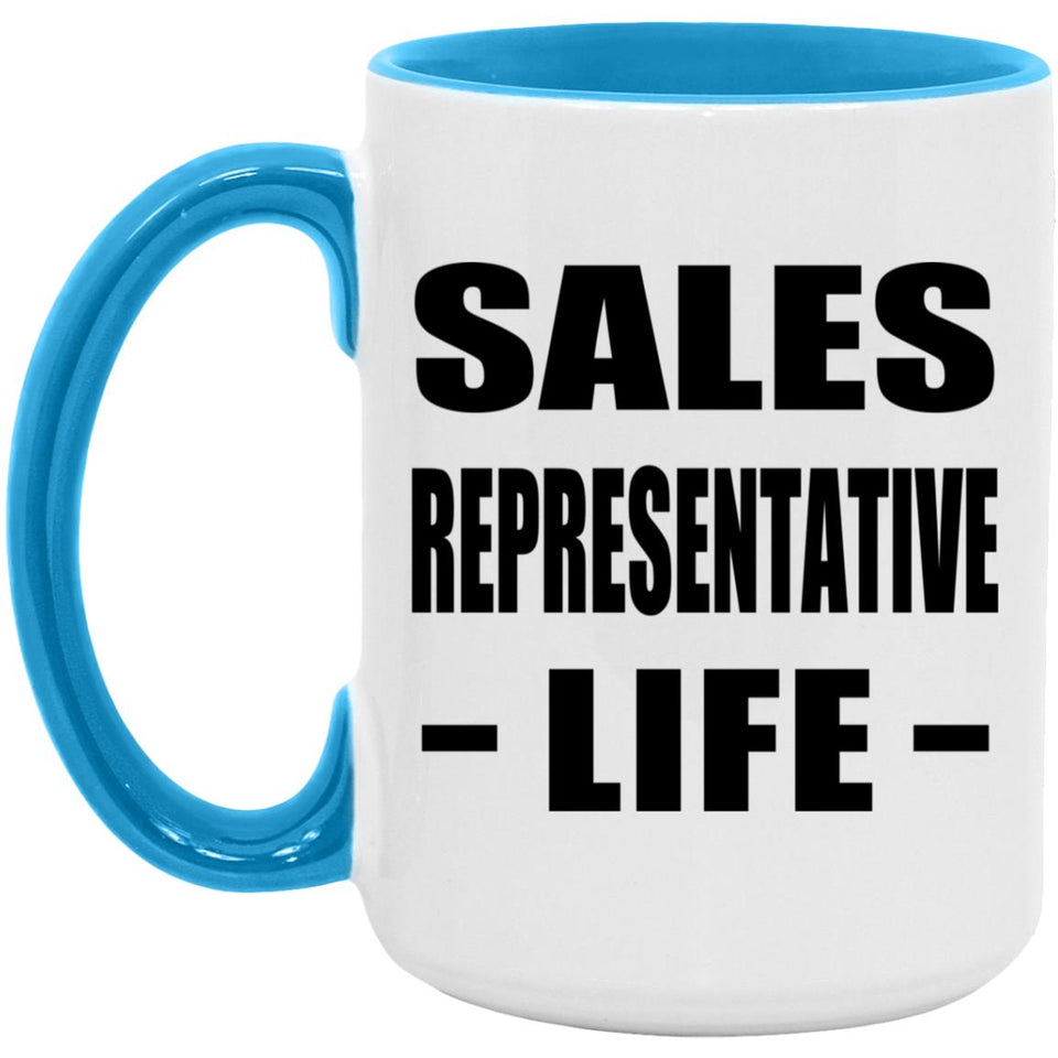 Sales Representative Life - 15oz Accent Mug Blue