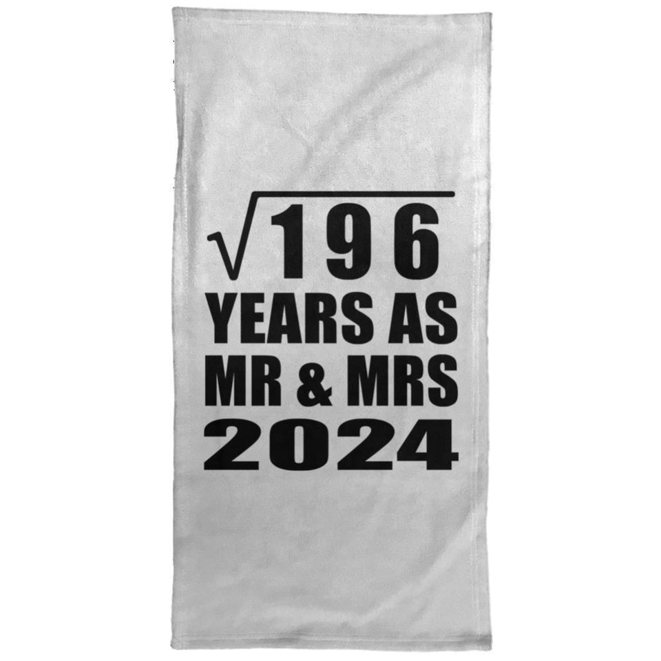 14th Anniversary Square Root of 196 Years As Mr & Mrs 2024 - Hand Towel