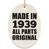 85th Birthday Made in 1939 All Parts Original - Oval Ornament