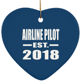Airline Pilot Established EST. 2018 - Heart Ornament