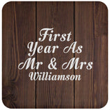 First Year As Mr & Mrs Williamson - Drink Coaster D
