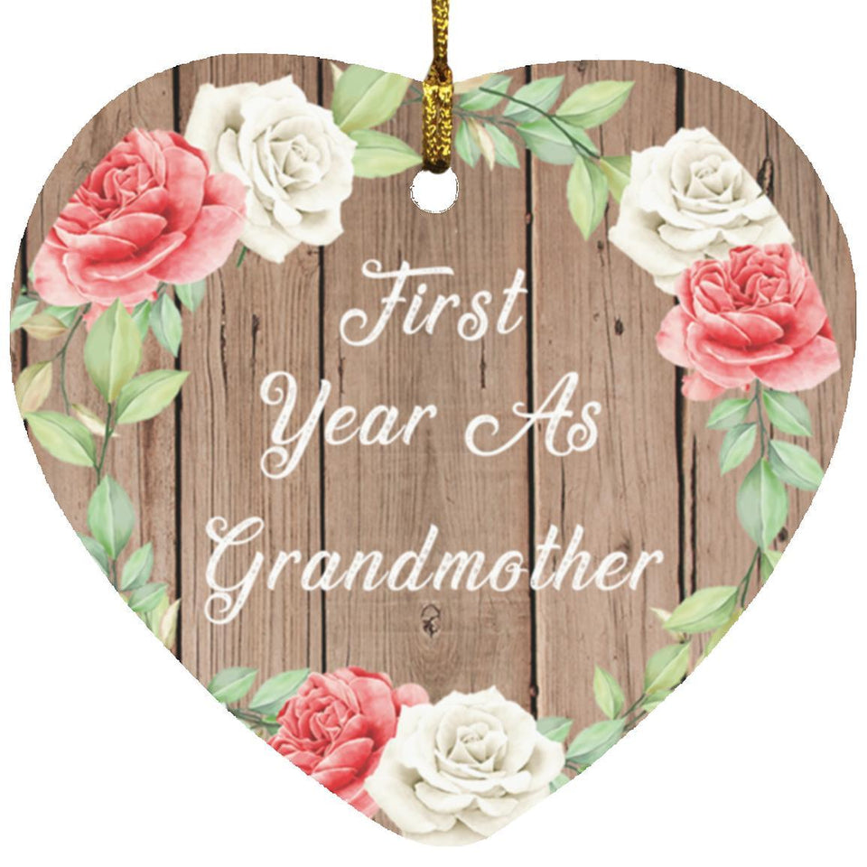 First Year As Grandmother - Heart Ornament B