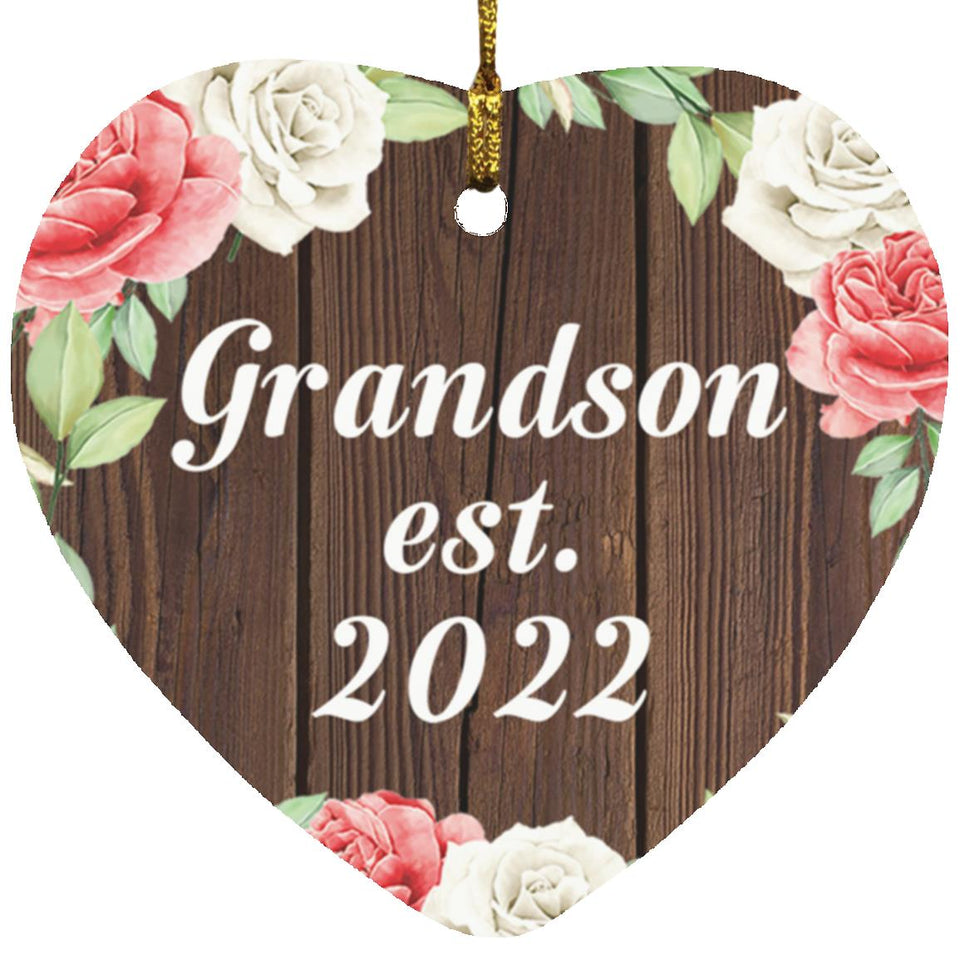 Grandson Established Est. 2022 - Heart Ornament A
