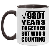 99th Anniversary Square Root of 9801 Years Who's Counting - 11oz Accent Mug Black