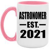 Astronomer Established EST. 2021 - 15oz Accent Mug Pink