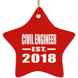 Civil Engineer Established EST. 2018 - Star Ornament