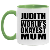 Judith World's Okayest Mum - 11oz Accent Mug Green