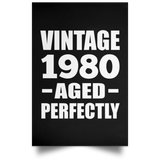 44th Birthday Vintage 1980 Aged Perfectly - Poster Portrait