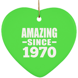 54th Birthday Amazing Since 1970 - Heart Ornament