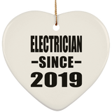 Electrician Since 2019 - Heart Ornament