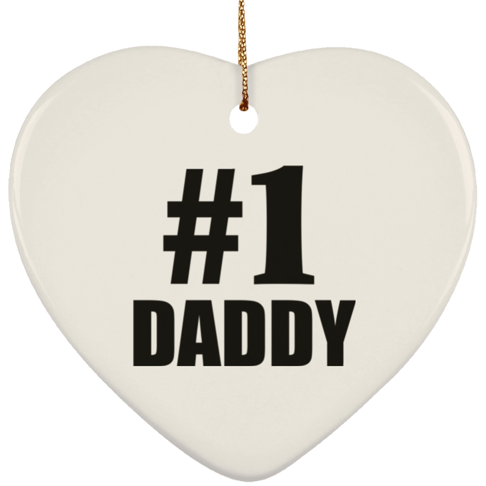 Number One #1 Daddy - Heart Ornament