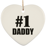 Number One #1 Daddy - Heart Ornament