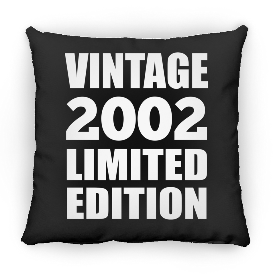 22nd Birthday Vintage 2002 Limited Edition - Throw Pillow Black