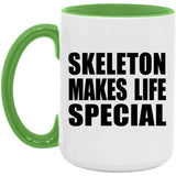 Skeleton Makes Life Special - 15oz Accent Mug Green