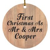 First Christmas As Mr & Mrs Cooper - Circle Ornament C