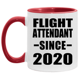 Flight Attendant Since 2020 - 11oz Accent Mug Red