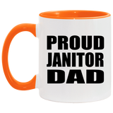Proud Janitor Dad - 11oz Accent Mug Orange
