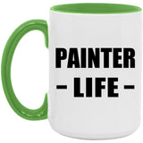 Painter Life - 15oz Accent Mug Green