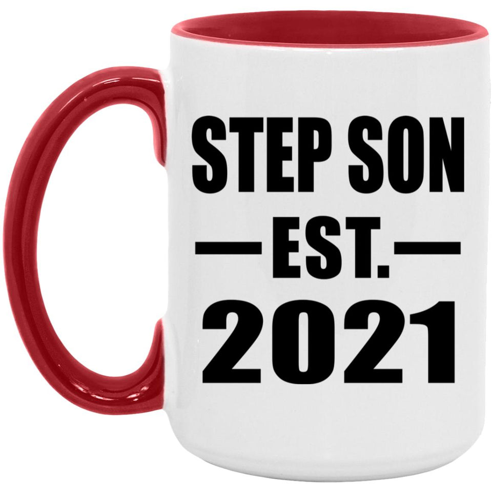 Step Son Established EST. 2021 - 15oz Accent Mug Red