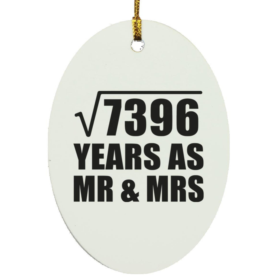 86th Anniversary Square Root of 7396 Years As Mr & Mrs - Oval Ornament