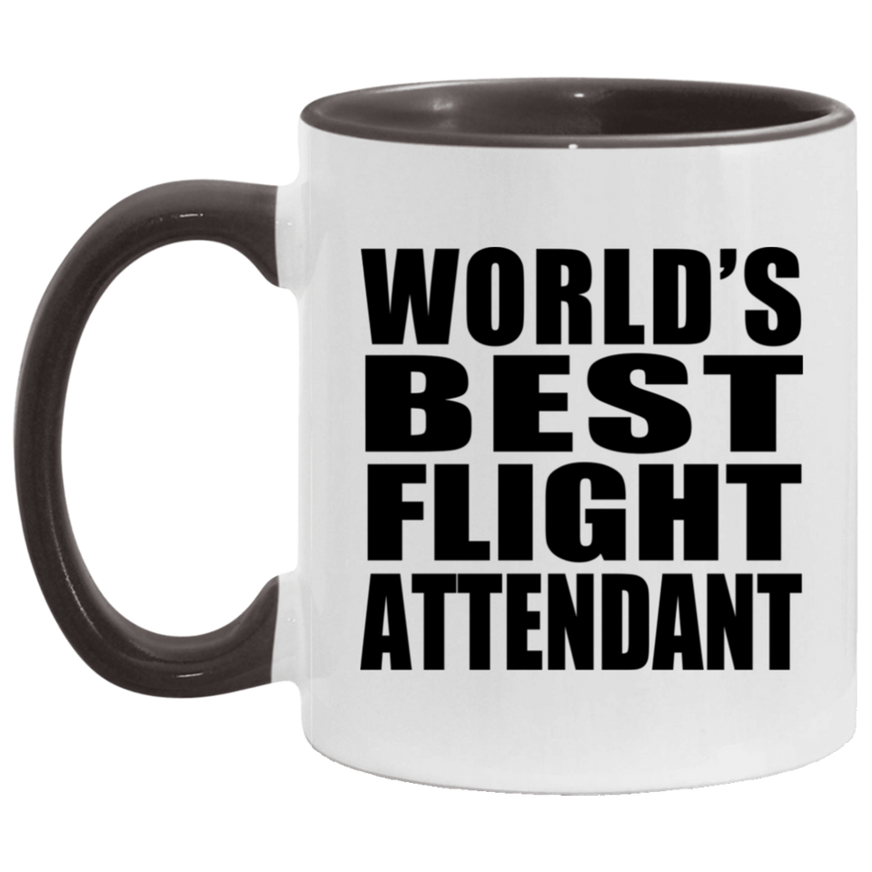 World's Best Flight Attendant - 11oz Accent Mug Black