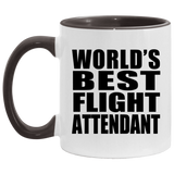 World's Best Flight Attendant - 11oz Accent Mug Black