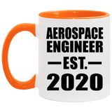 Aerospace Engineer Established EST. 2020 - 11oz Accent Mug Orange