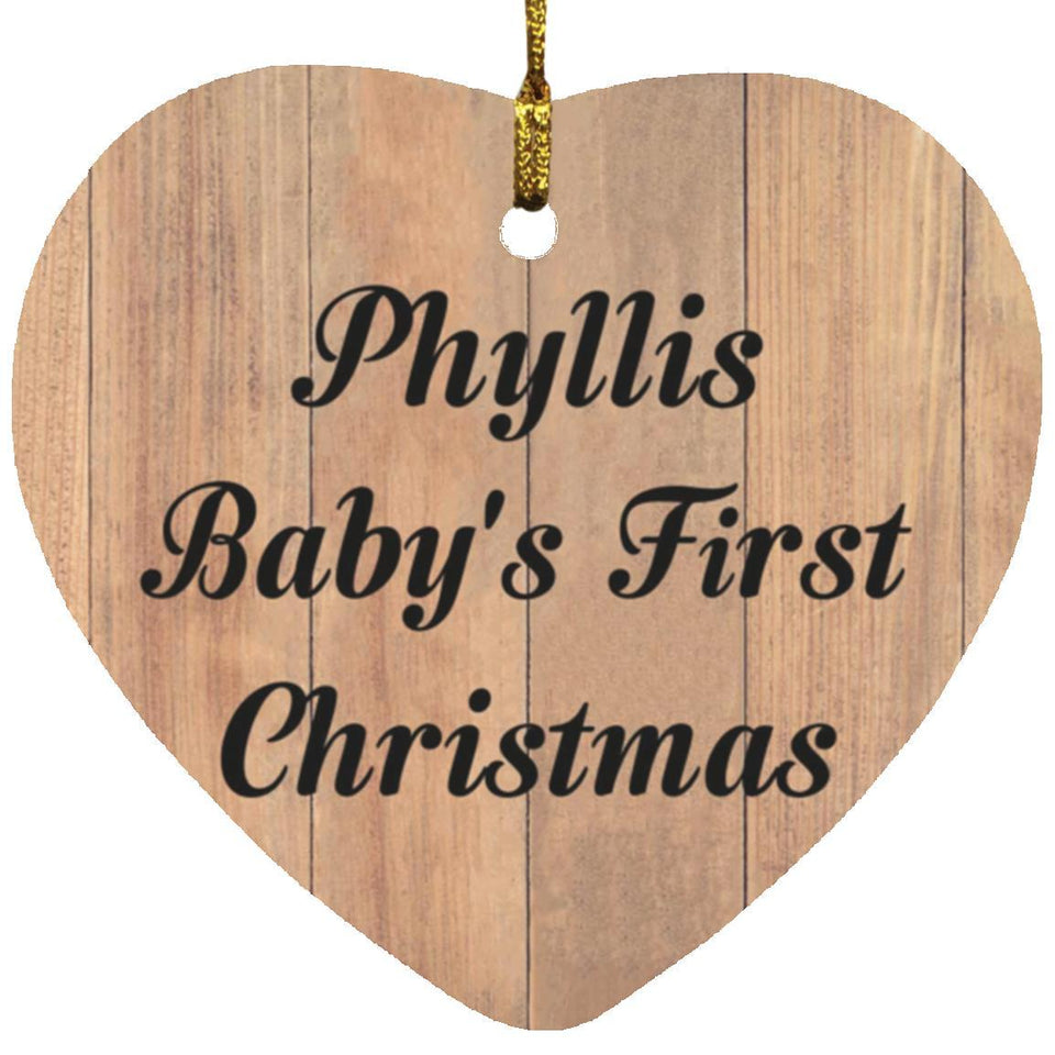 Phyllis Baby's First Christmas - Heart Ornament C