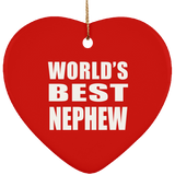 World's Best Nephew - Heart Ornament