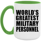 World's Greatest Military Personnel - 15oz Accent Mug Green