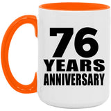 76th Anniversary 76 Years Anniversary - 15oz Accent Mug Orange