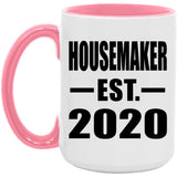 Housemaker Established EST. 2020 - 15oz Accent Mug Pink