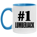 Number One #1 Lumberjack - 11oz Accent Mug Blue
