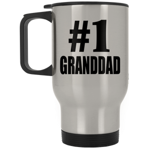 Number One #1 Granddad - Silver Travel Mug