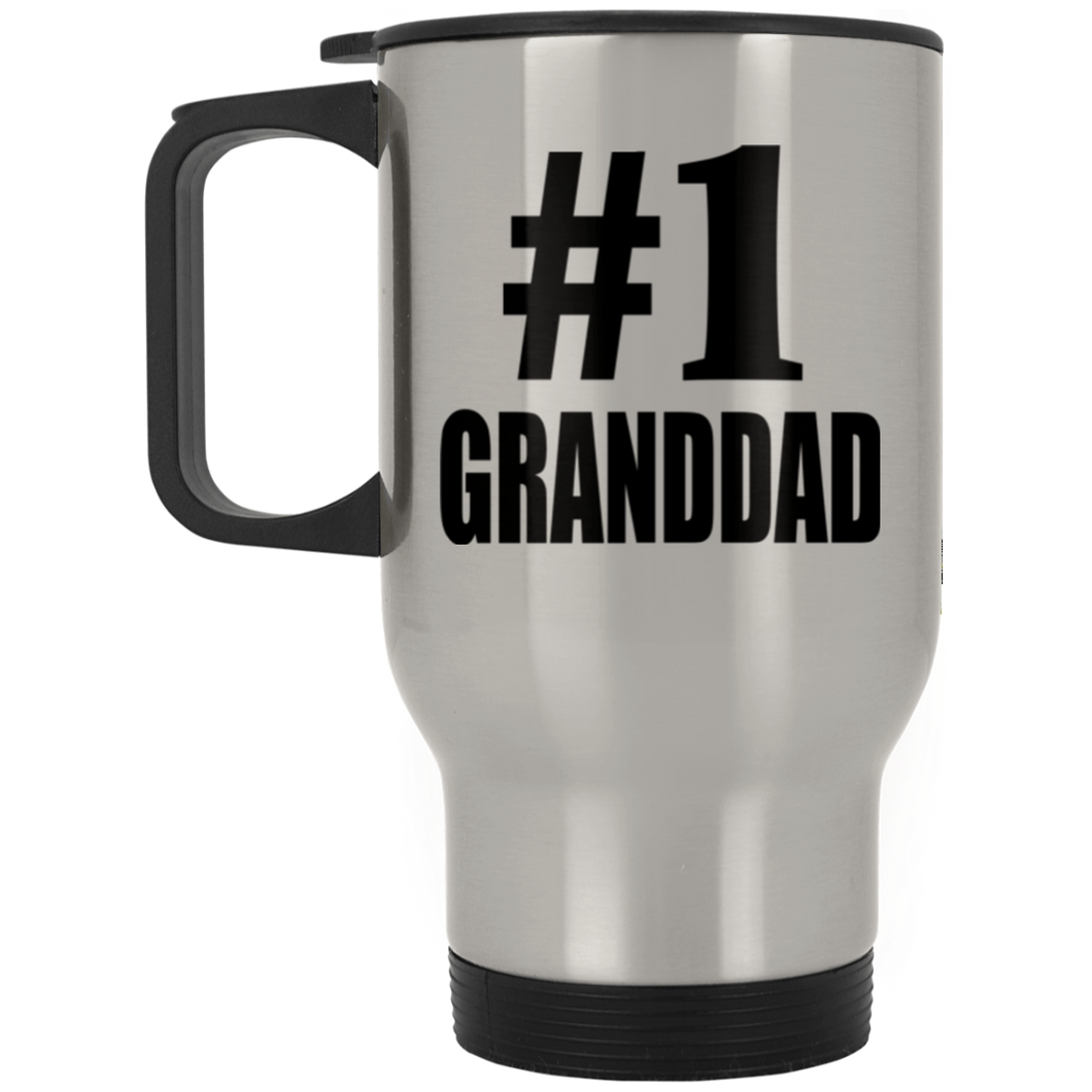 Number One #1 Granddad - Silver Travel Mug
