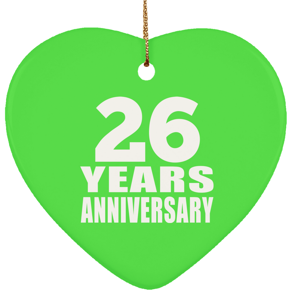 26th Anniversary 26 Years - Heart Ornament