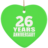 26th Anniversary 26 Years - Heart Ornament