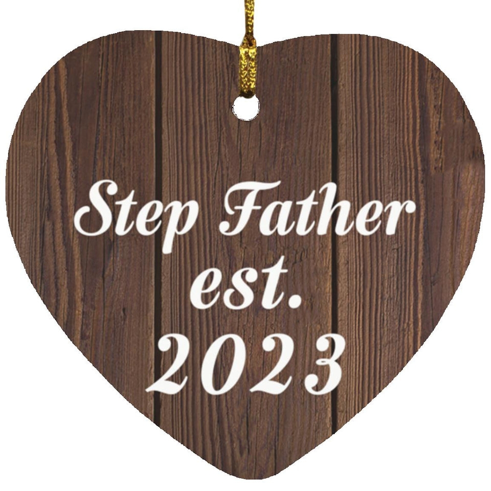 Step Father Established EST. 2023 - Heart Ornament D
