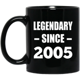 19th Birthday Legendary Since 2005 - 11oz Coffee Mug Black