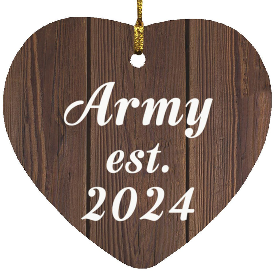 Army Established Est. 2024 - Heart Ornament D