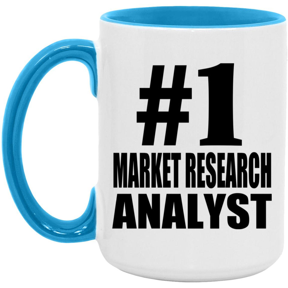 Number One #1 Market Research Analyst - 15oz Accent Mug Blue