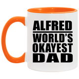 Alfred World's Okayest Dad - 11oz Accent Mug Orange