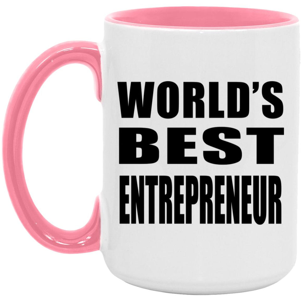 World's Best Entrepreneur - 15oz Accent Mug Pink