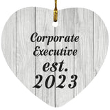 Corporate Executive Established Est. 2023 - Heart Ornament F
