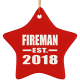 Fireman Established EST. 2018 - Star Ornament