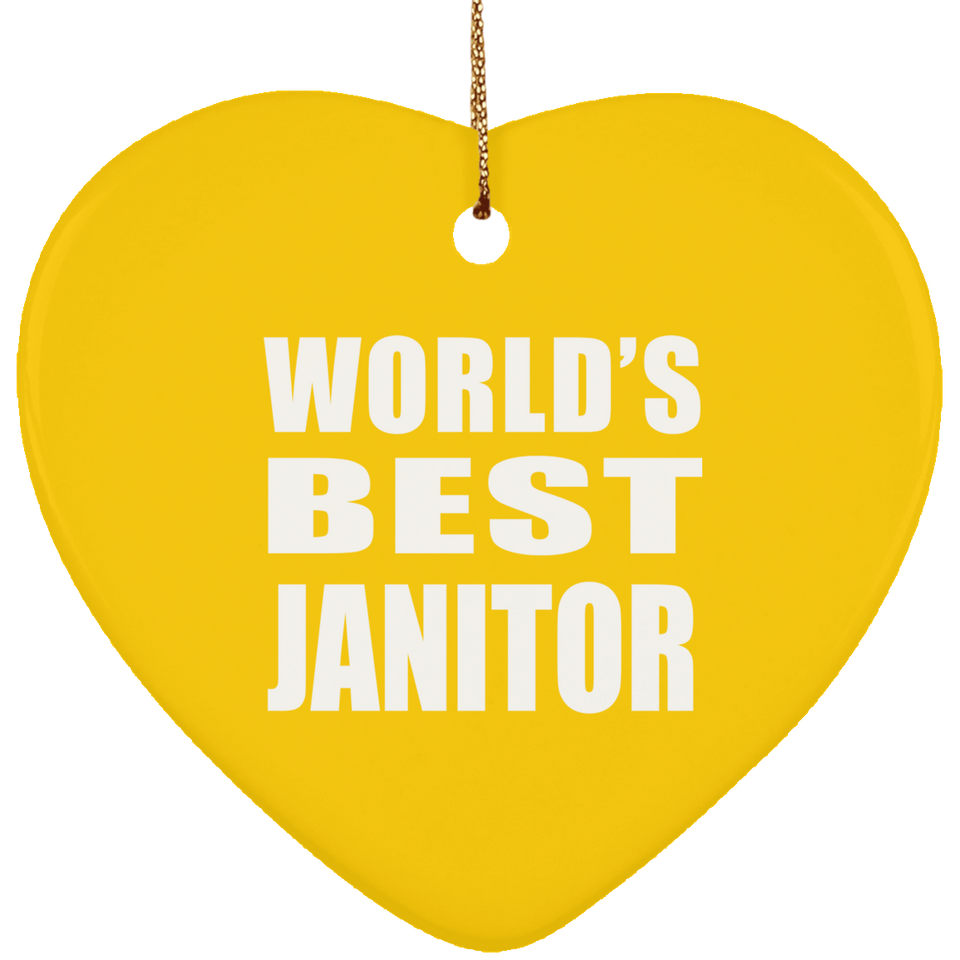 World's Best Janitor - Heart Ornament