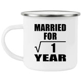 1st Anniversary Married For Square Root of 1 Year - 12oz Camping Mug
