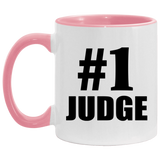 Number One #1 Judge - 11oz Accent Mug Pink